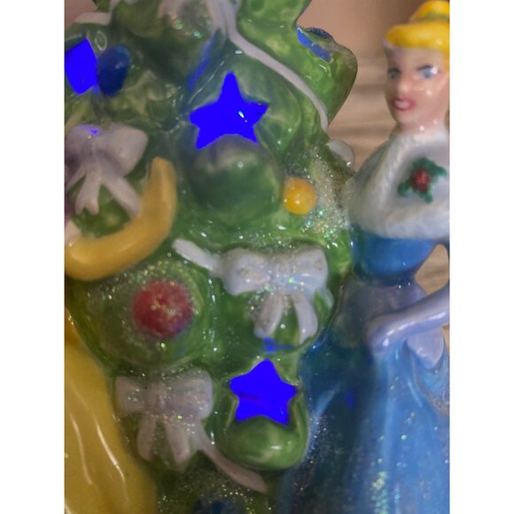 Disney Princess Porcelain Christmas Figurine Belle Cinderella Snow White LightUp - Picture 12 of 12